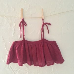 2 for $15 Burgundy Crop Top Lined